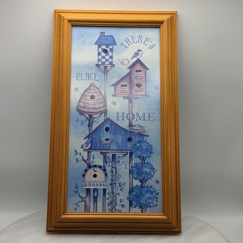 Figi Graphics FG-376 Birdhouse Wall Art There's No Place Like Home Framed Decor